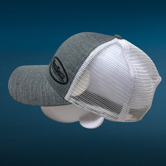 Kirby Smith Machinery Embroidered Trucker Hat Cap Snapback Gray Mesh Back - Picture 4 of 7